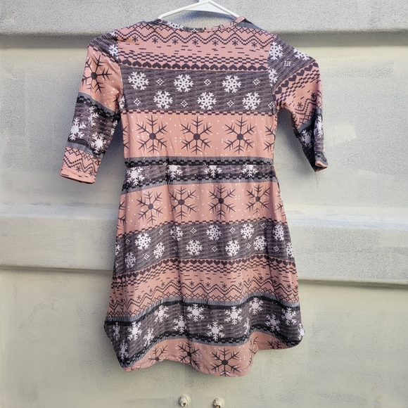 ❤️🩷❤️ Just One Girls snow flake pattern print winter dress large 6x - Picture 5 of 5